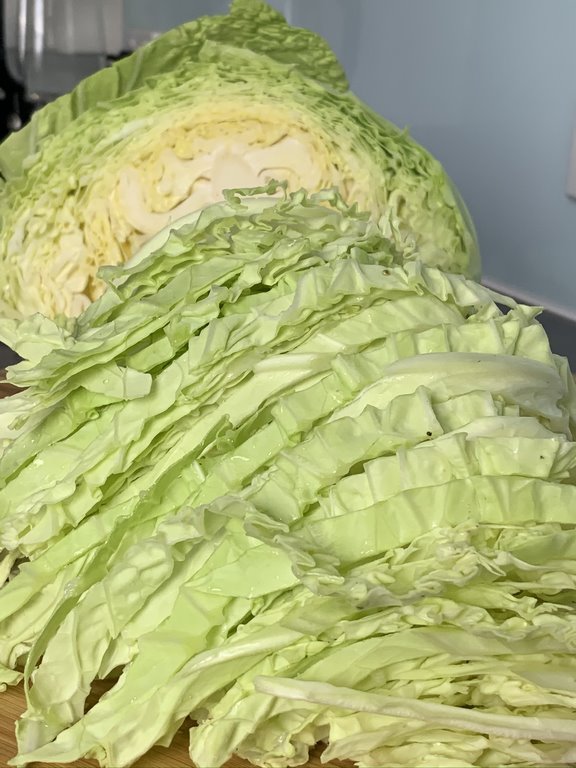 Chopped Savoy Cabbage for Sauerkraut