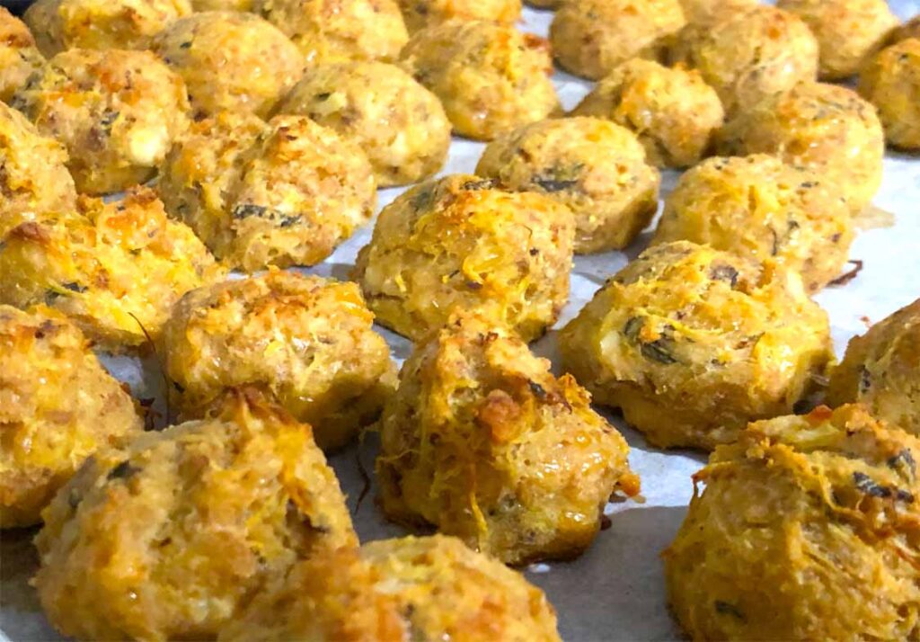 oven baked zucchini balls